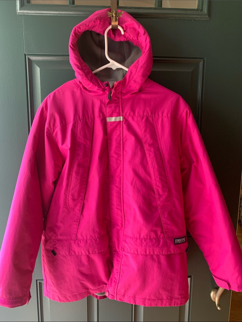 Lands' End Extended Size L Hot Pink Hooded Winter Jacket/Parka Almost New